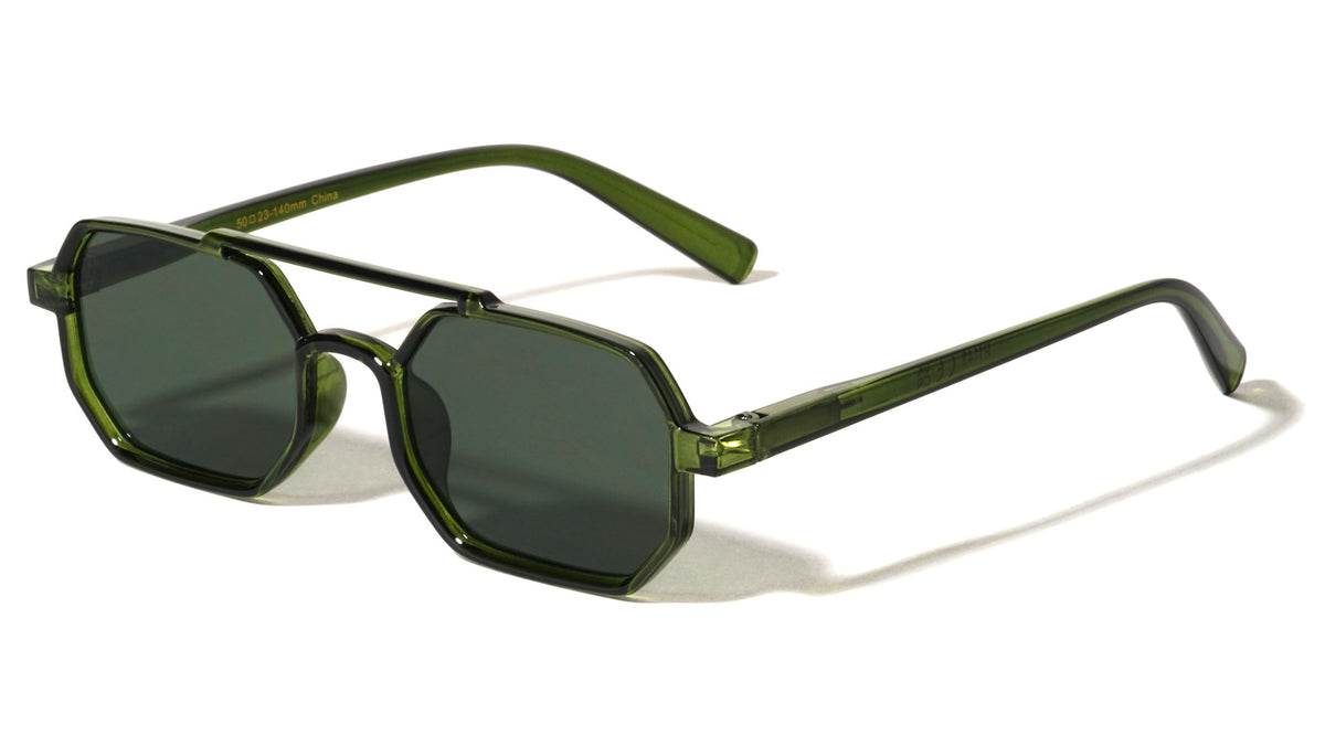Spring Hinge Retro Geometric Aviators Wholesale Sunglasses