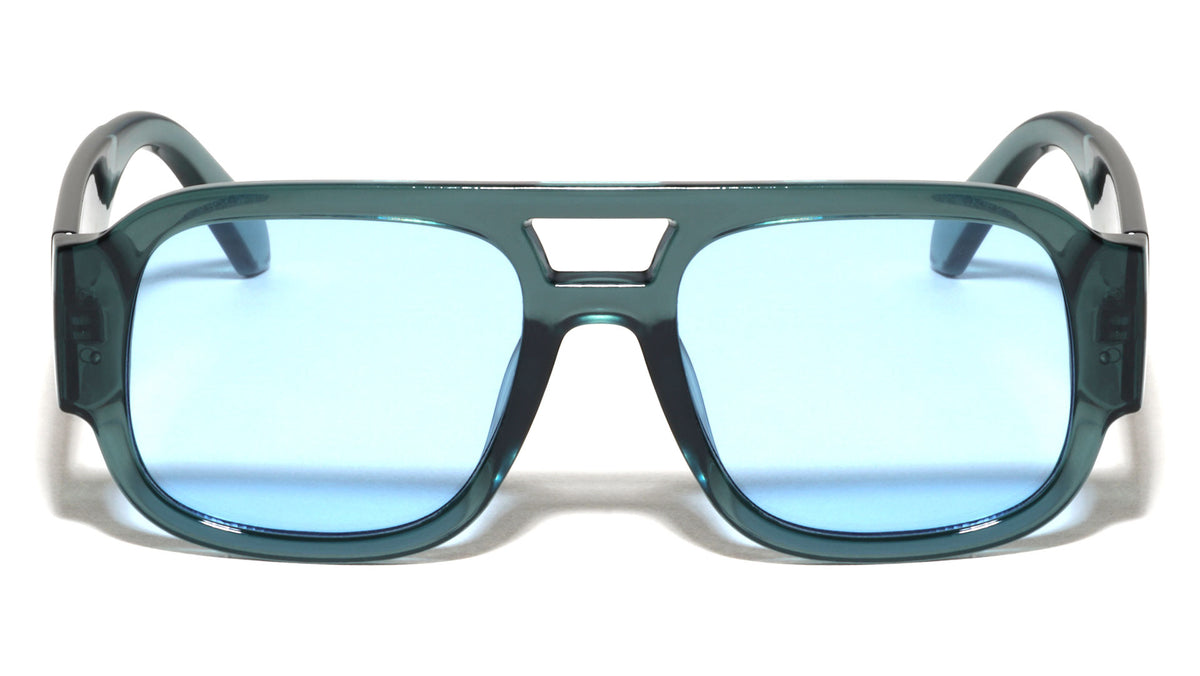 Oversized Crystal Color Fashion Square Aviators Wholesale Sunglasses