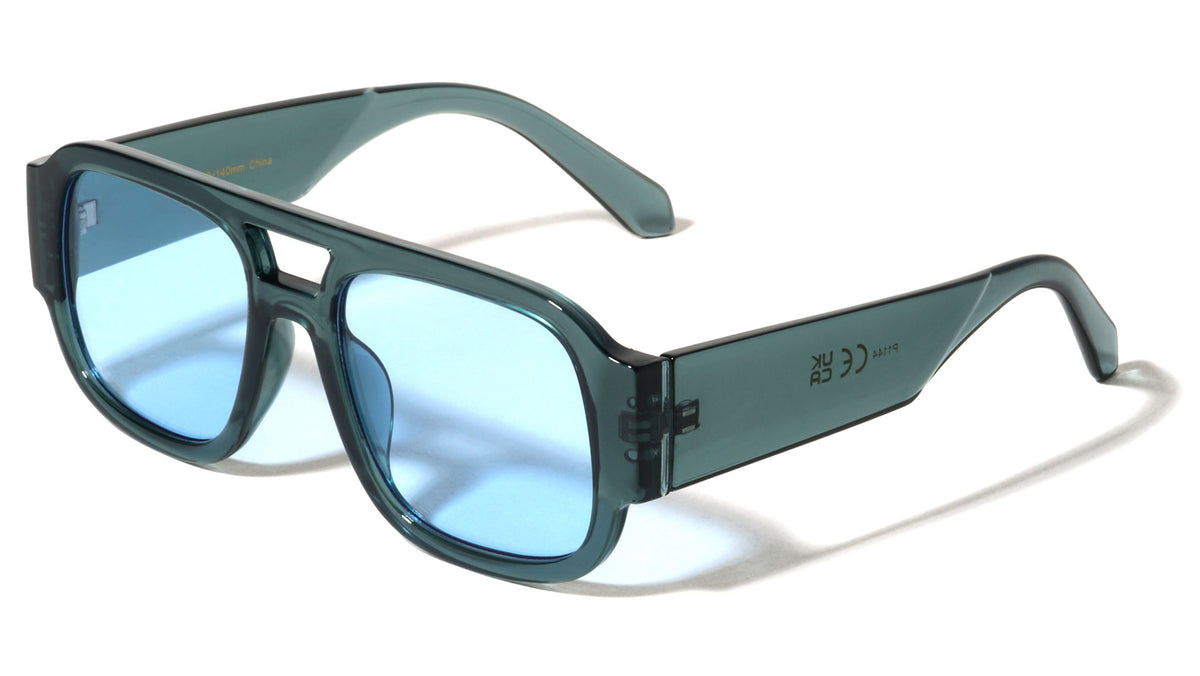 Oversized Crystal Color Fashion Square Aviators Wholesale Sunglasses