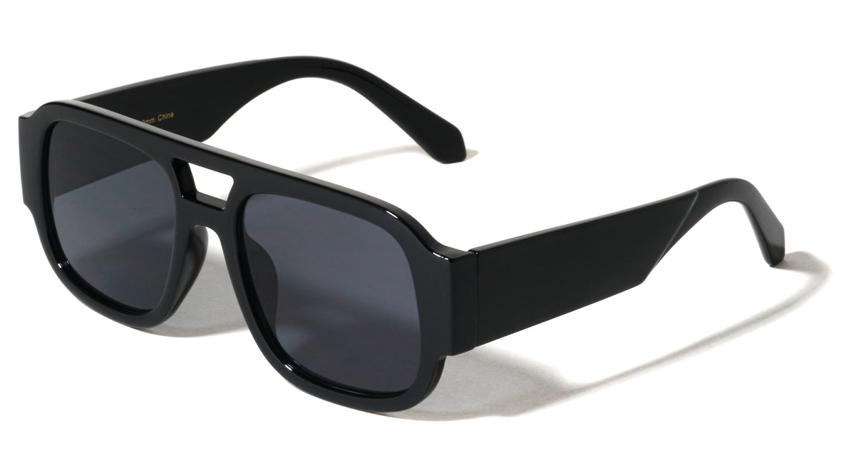 Oversized Crystal Color Fashion Square Aviators Wholesale Sunglasses