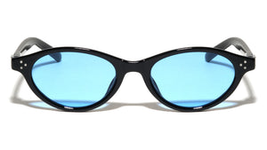 Two Bracket Hinge Accent Fashion Oval Cat Eye Wholesale Sunglasses