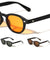 Rectangle Stud Accent Retro Round Wholesale Sunglasses