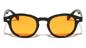 Rectangle Stud Accent Retro Round Wholesale Sunglasses