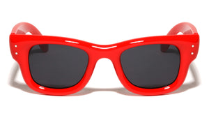 Two Dot Stud Accent Inflated Square Wholesale Sunglasses