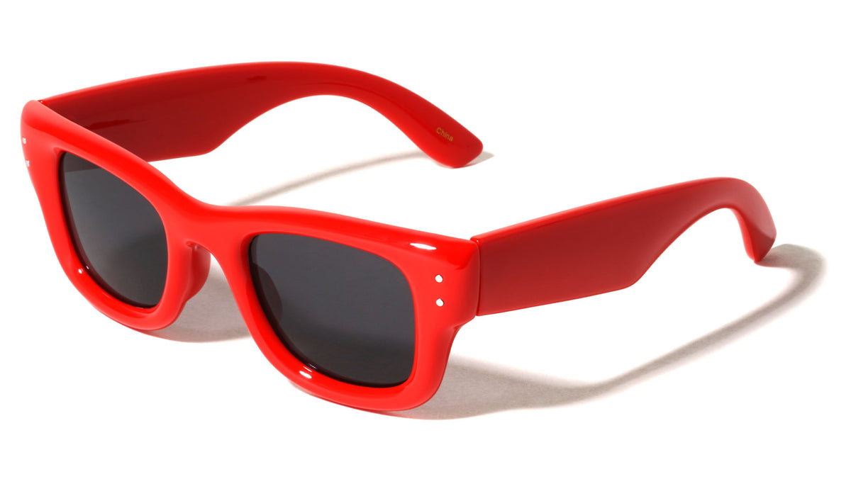 Two Dot Stud Accent Inflated Square Wholesale Sunglasses