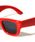 Two Dot Stud Accent Inflated Square Wholesale Sunglasses