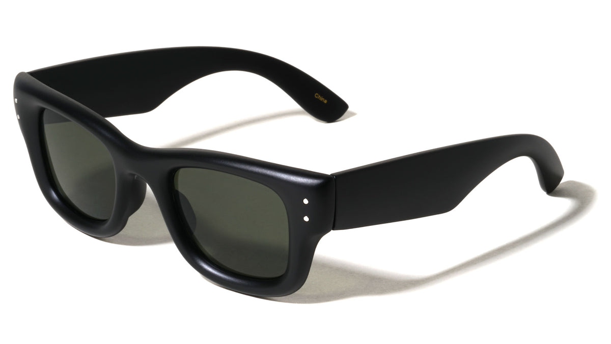 Two Dot Stud Accent Inflated Square Wholesale Sunglasses
