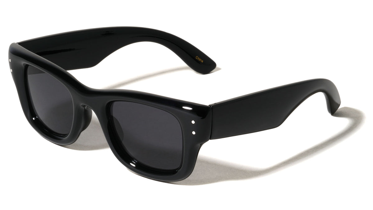 Two Dot Stud Accent Inflated Square Wholesale Sunglasses