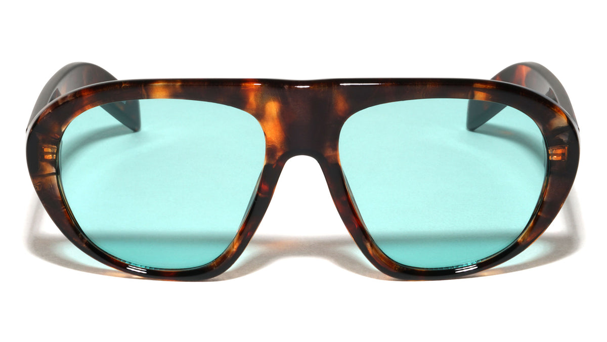 Solid Frame Oval Aviators Wholesale Sunglasses