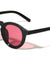 Keyhole Nose Straight Temple Retro Fashion Round Wholesale Sunglasses
