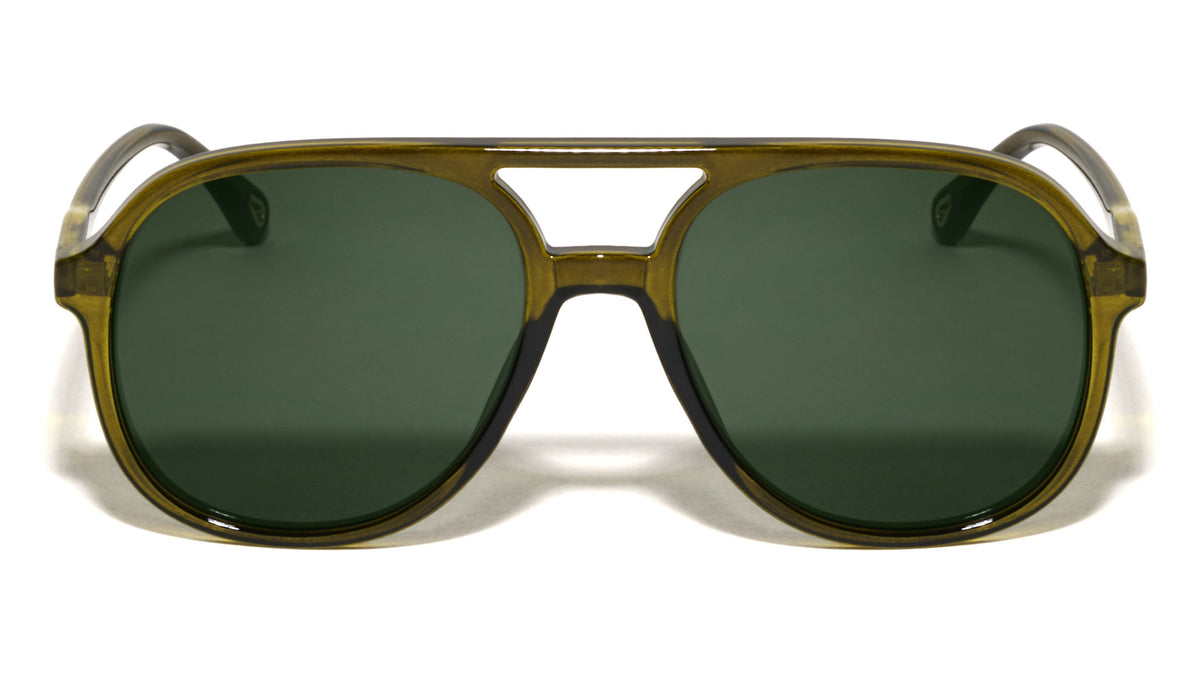 Temple Teardrop Hole Accent Modern Aviators Wholesale Sunglasses