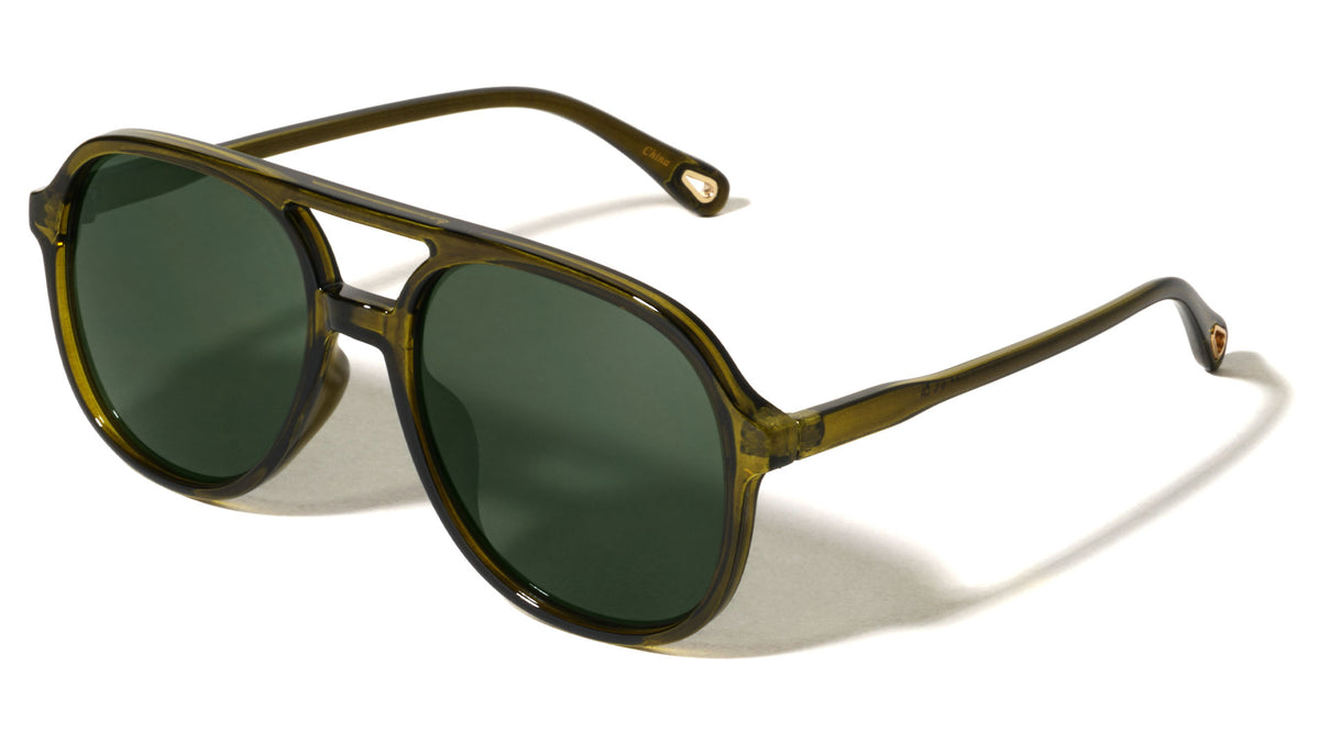 Temple Teardrop Hole Accent Modern Aviators Wholesale Sunglasses