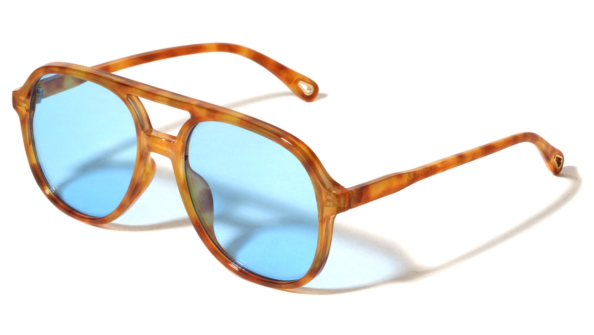 Temple Teardrop Hole Accent Modern Aviators Wholesale Sunglasses