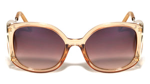 Crystal Color Extended Oval Temple Butterfly Wholesale Bulk Sunglasses