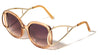 Crystal Color Extended Oval Temple Butterfly Wholesale Bulk Sunglasses