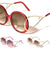 Crystal Color Extended Oval Temple Round Wholesale Bulk Sunglasses