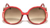 Crystal Color Extended Oval Temple Round Wholesale Bulk Sunglasses