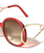 Crystal Color Extended Oval Temple Round Wholesale Bulk Sunglasses