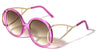 Crystal Color Extended Oval Temple Round Wholesale Bulk Sunglasses
