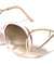 Crystal Color Extended Oval Temple Round Wholesale Bulk Sunglasses