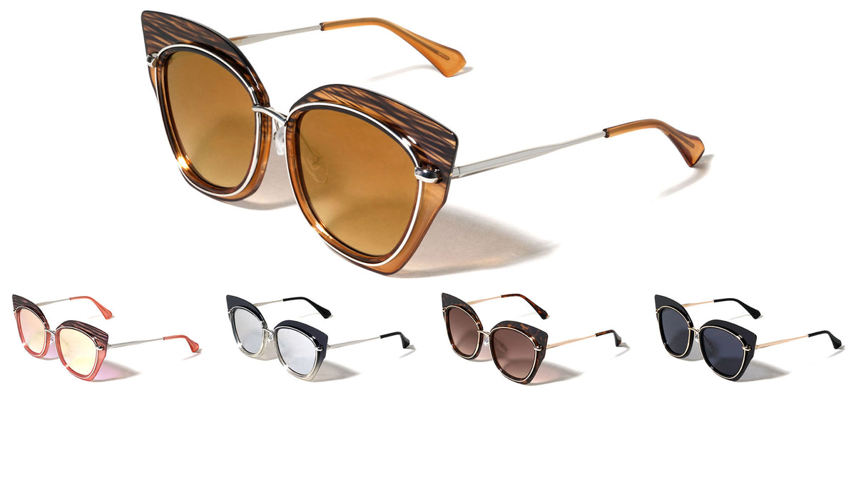 Combination Oversized Cat Eye Fashion Wholesale Sunglasses