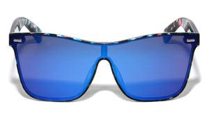 Solid One Piece Flat Color Mirror Wholesale Bulk Sunglasses