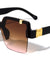 Rimless Flip-up Butterfly Shield Fashion Wholesale Sunglasses