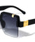 Rimless Flip-up Butterfly Shield Fashion Wholesale Sunglasses