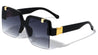 Rimless Flip-up Butterfly Shield Fashion Wholesale Sunglasses