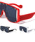 Studded Oversized Three Piece Lens Wholesale Sunglasses