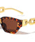 Large Chain Temple Angular Cat Eye Wholesale Sunglasses