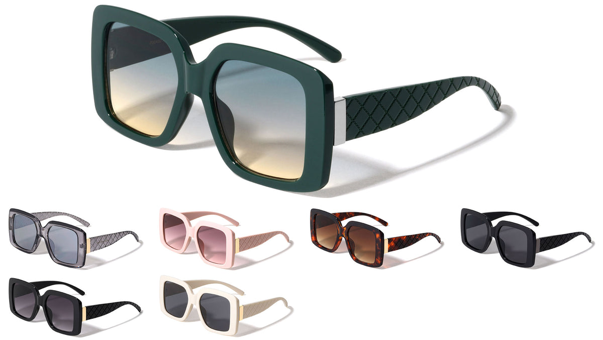 Diamond Pattern Temple Butterfly Wholesale Sunglasses