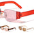 Rimless Cat Eye Geometric Frame Wholesale Sunglasses