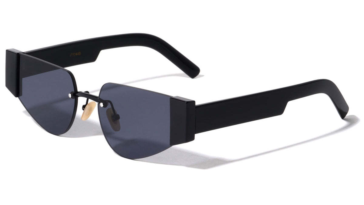 Rimless Cat Eye Geometric Frame Wholesale Sunglasses