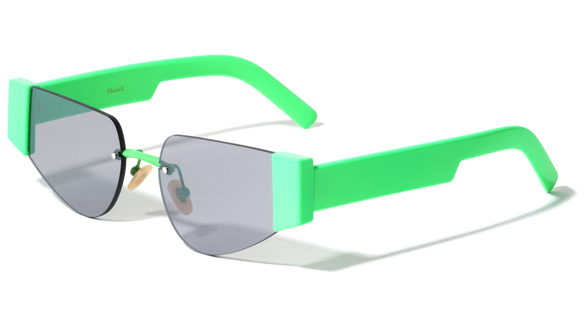 Rimless Cat Eye Geometric Frame Wholesale Sunglasses
