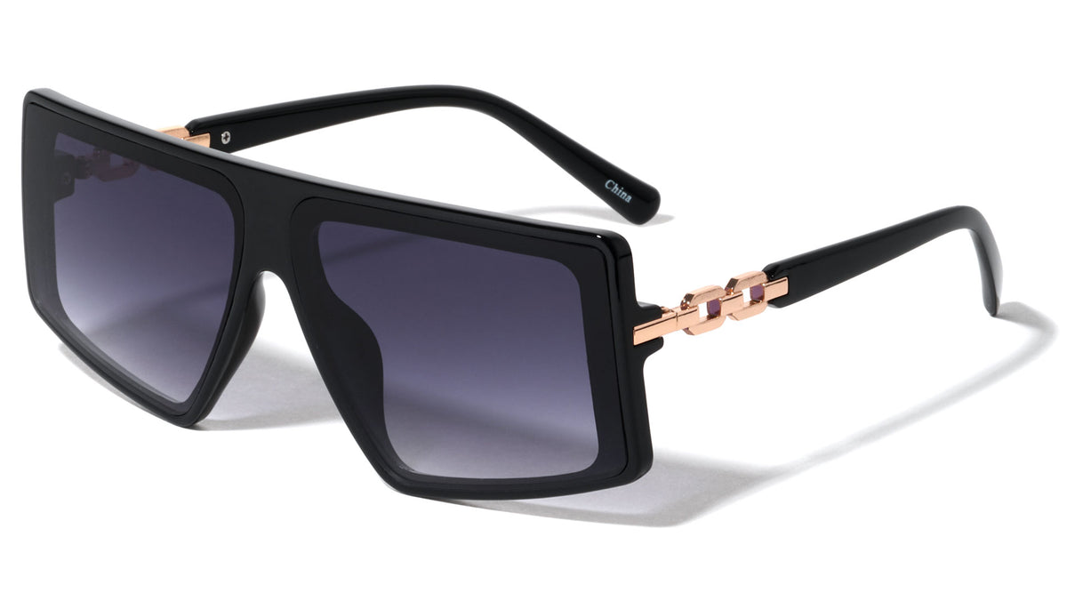 Flat Top Chain Temple Wholesale Sunglasses