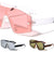 Semi Rimless Flat One Piece Fashion Oval Wholesale Sunglasses
