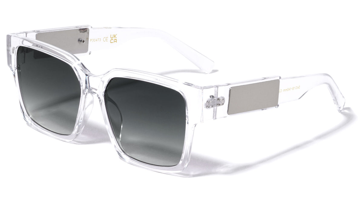 Metal Side Temple Fashion Square Wholesale Sunglasses