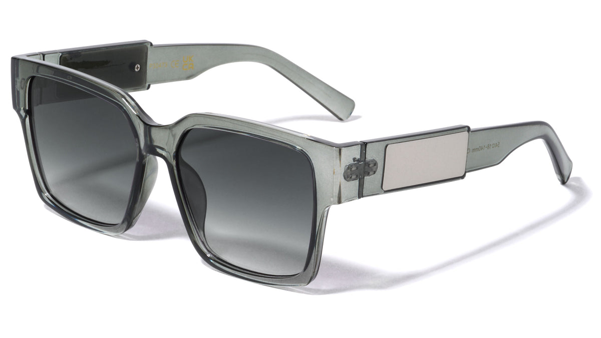 Metal Side Temple Fashion Square Wholesale Sunglasses