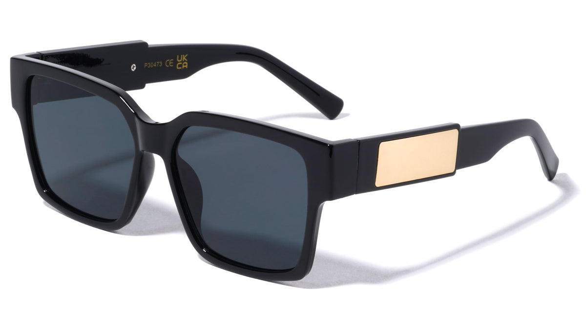Metal Side Temple Fashion Square Wholesale Sunglasses