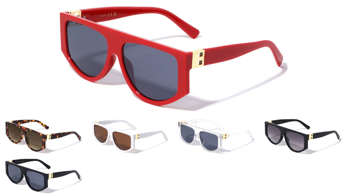 Flat Top Cut Out Hinge Fashion Wholesale Sunglasses