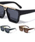 Thick Rim Flat Metal Top Bar Square Wholesale Sunglasses