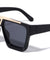 Thick Rim Flat Metal Top Bar Square Wholesale Sunglasses