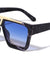 Thick Rim Flat Metal Top Bar Square Wholesale Sunglasses