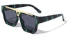 Thick Rim Flat Metal Top Bar Square Wholesale Sunglasses