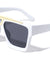 Thick Rim Flat Metal Top Bar Square Wholesale Sunglasses