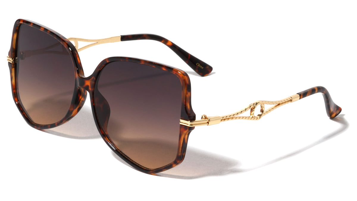 Loop Chain Temple Geometric Butterfly Wholesale Sunglasses
