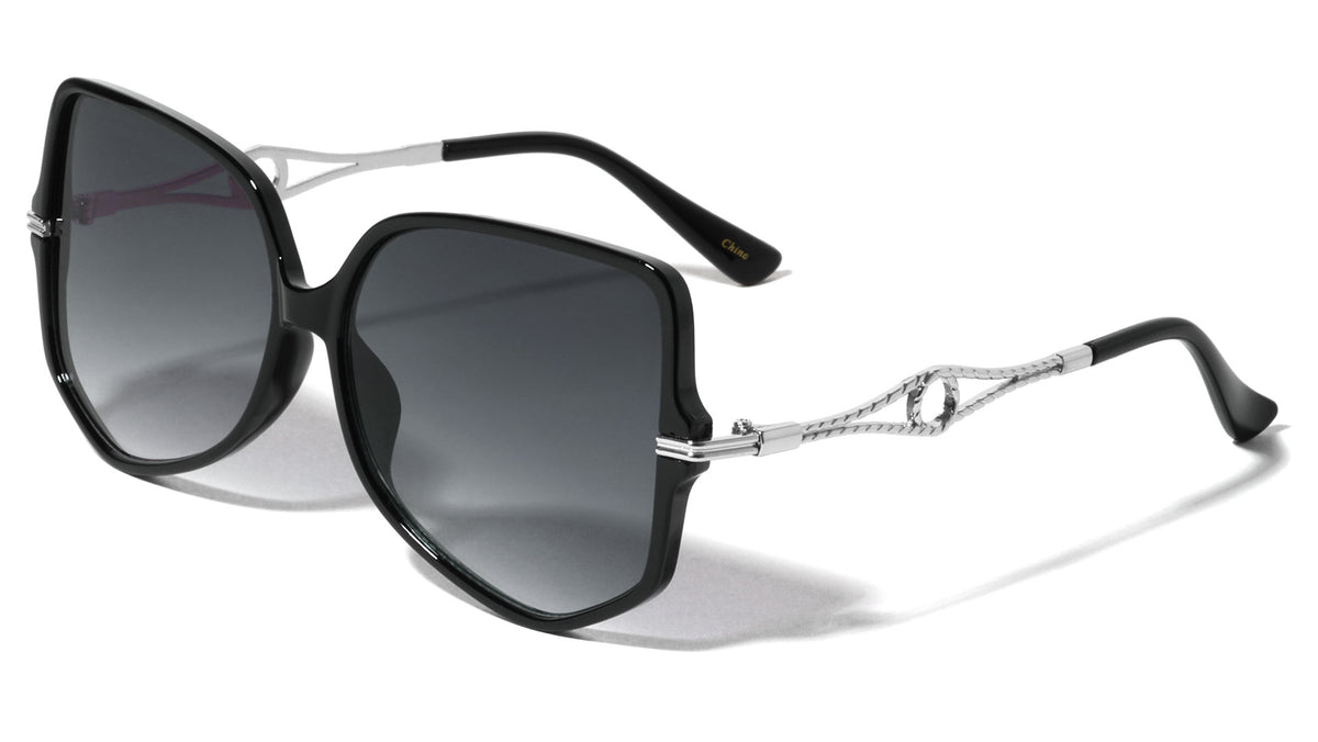 Loop Chain Temple Geometric Butterfly Wholesale Sunglasses