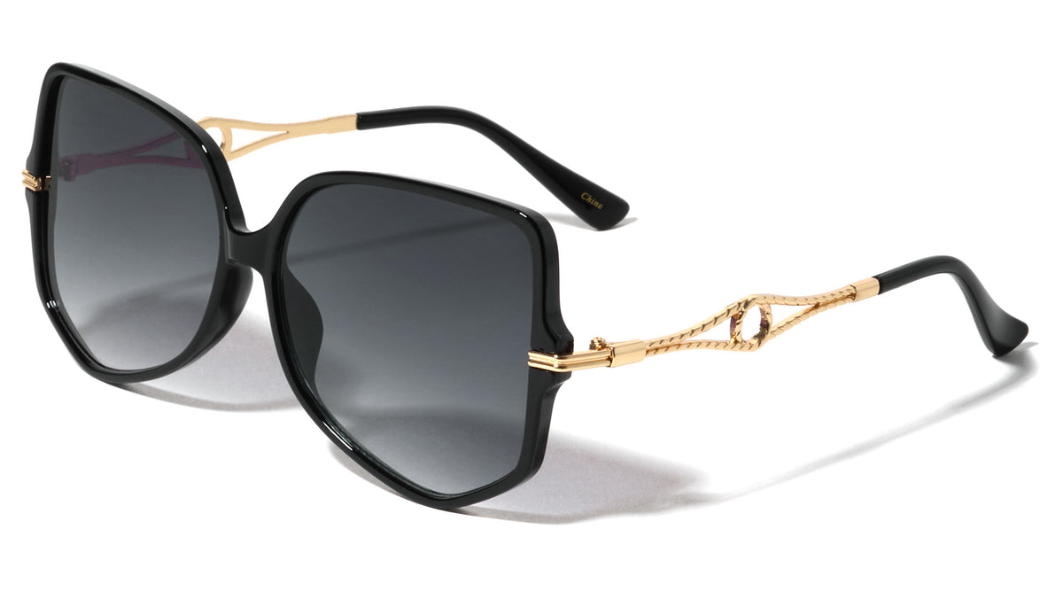 Loop Chain Temple Geometric Butterfly Wholesale Sunglasses