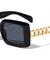 Chain Temple Fashion Rectangle Wholesale Sunglasses
